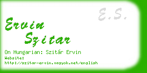 ervin szitar business card