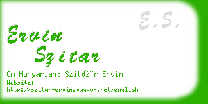 ervin szitar business card